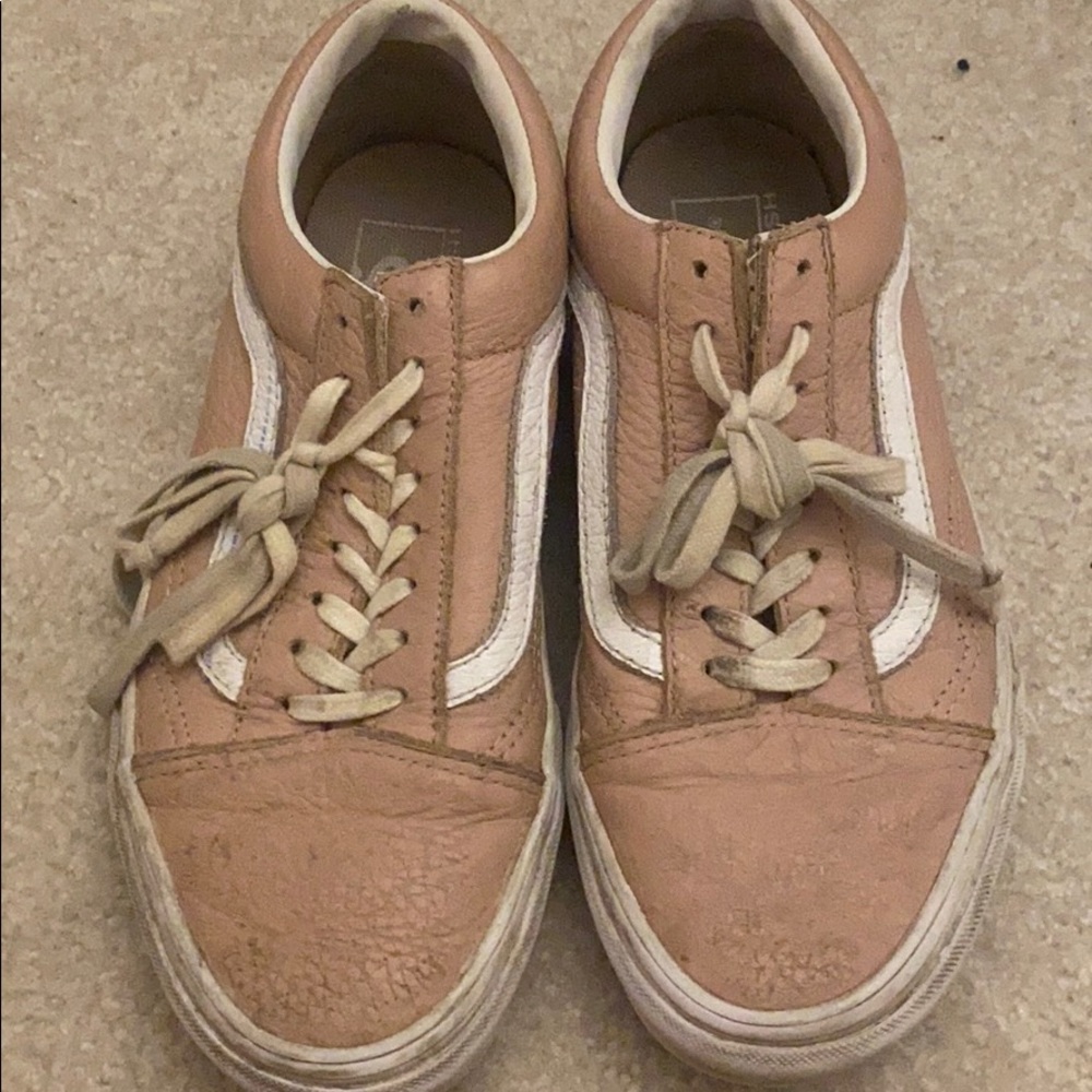 pink leather vans